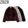 Za Autumn New Women Clothes Western Style Artificial Fur Effect Short Outerwear 4360240 712