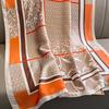 1116 New temperament silk scarf women's autumn and winter warm scarf temperament scarf cold shawl yarn Korean version printing
