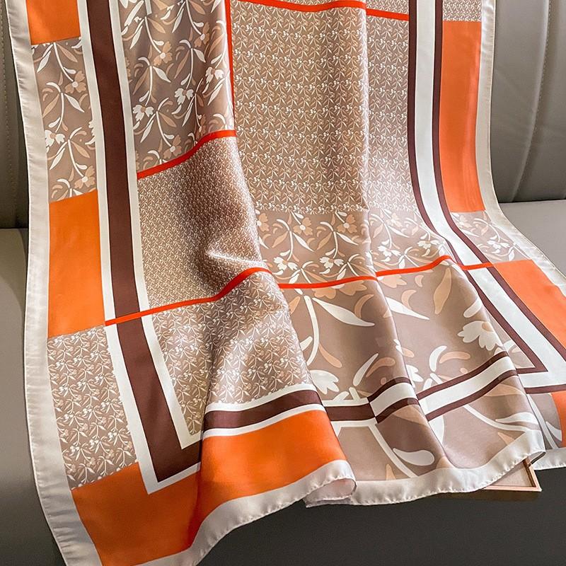 1116 New temperament silk scarf women's autumn and winter warm scarf temperament scarf cold shawl yarn Korean version printing