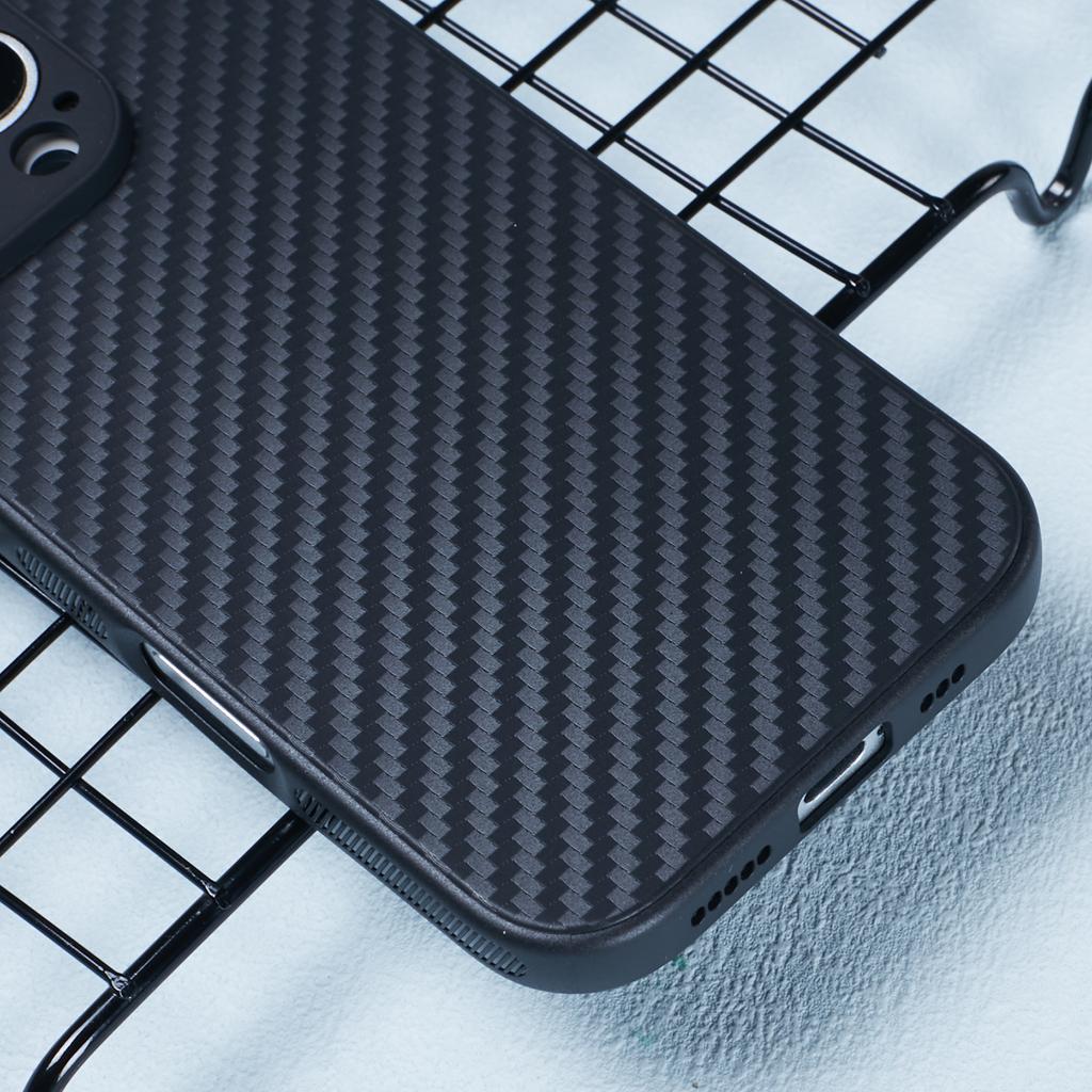 For iPhone 16 Pro Max Case Soft Flexible TPU Slim Phone Cover Carbon Fiber Texture