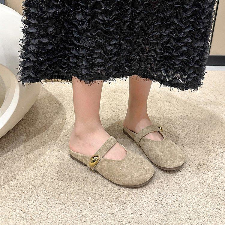 Sapato Único Francês Retrô de Boca Baixa para Mulheres na Primavera de 2025, Solado Suave e Macio, Sapato Único Amarelo de Sola Reta