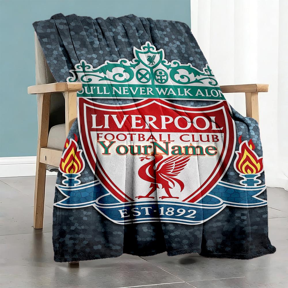 Liverpool Customize Your Name Blanket Throw Customizable Blanket Ultra-Soft Versatile for Couch Living Room Bedding Office for All Occasions