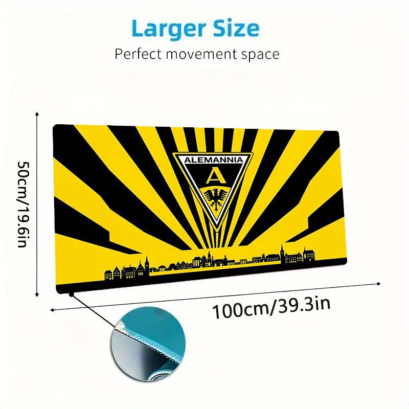 Alemania Football Crest Large Size Mouse Pad Large Gaming Table Cushion Nonslip Laptop Tablet Big Mousepad Xxl Mat Mini Pc Playmat With Lock Edge