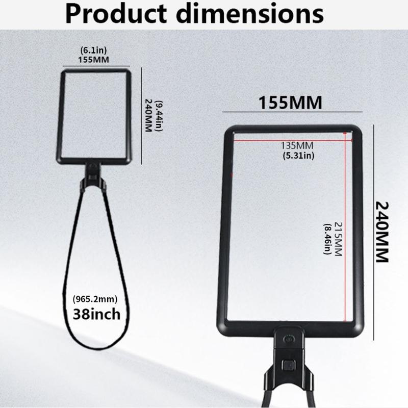 4X Large Magnifier with 3 Brightness 43 LED Light Rechargeable for Reading Books or Crafting, Neckwear and Desktop Mode