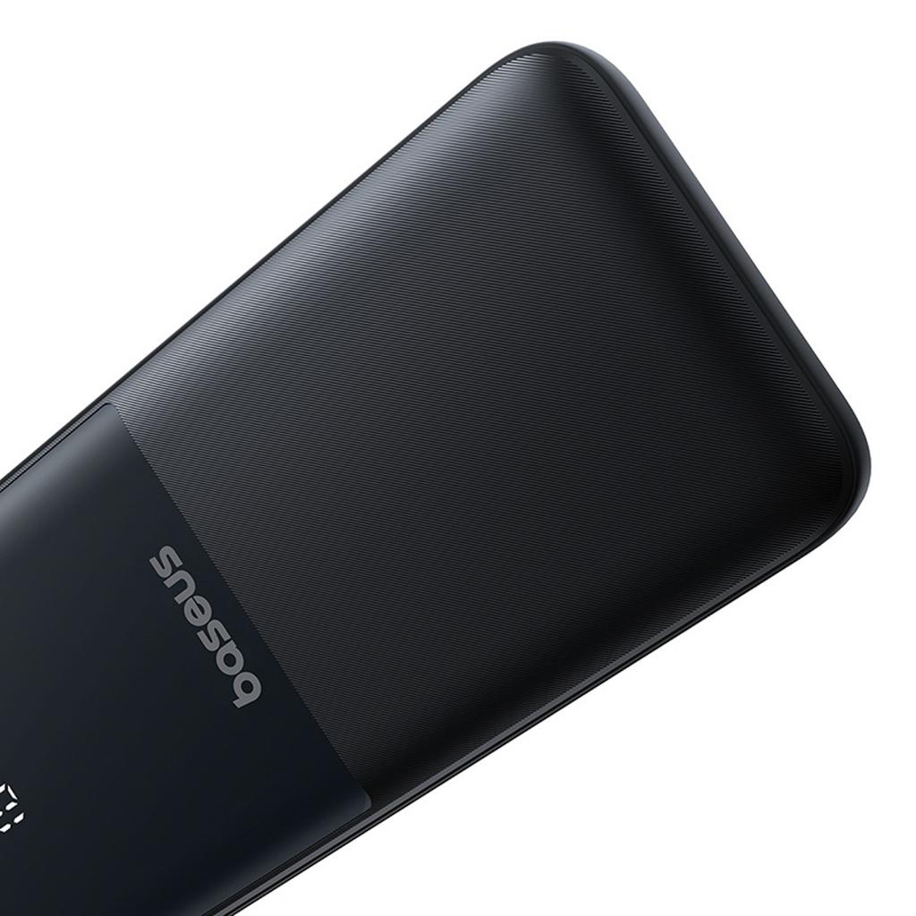 Powerbank 10000mAh 22.5W with Display, USB-C Cables, iPhone Lightning Lipow - Black