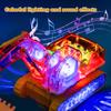 Clear Mechanical Gear Excavator Toy with Colorful LED Lights Music Movable Digging