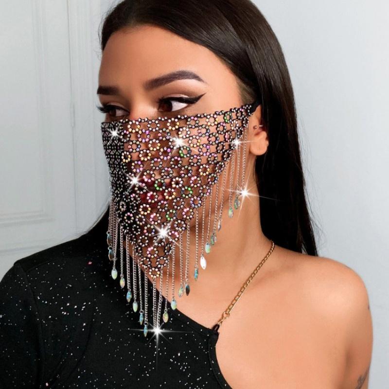

Пайетки Кисточка Вуаль Блестящие Маски со Стразами для Женщин Маскарадные Маски Вечеринка Танцы Маскарадные Украшения Аксессуары для Лица
