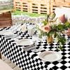 Oigco 3 Pack Black and White Checkered Tablecloths Race Car Theme Tablecloths for Motor Racing Birthday Party Decorations, 54" x 108