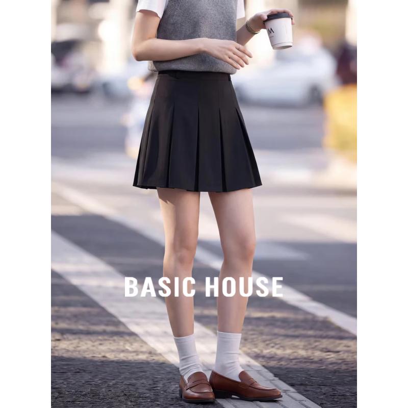 Basic House A-Line Pleated Mini Skirt M