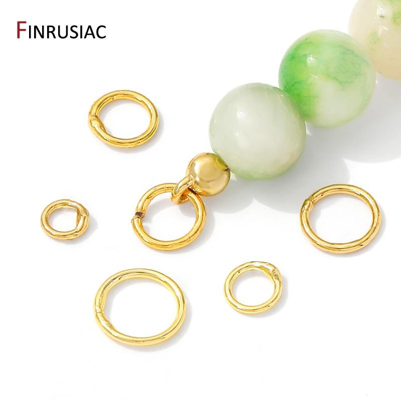 4-8mm 14/18K Gold Plated Brass Solid Closed Jump Ring,Closed Split Rings Connector For DIY Jewelry Making Accessories