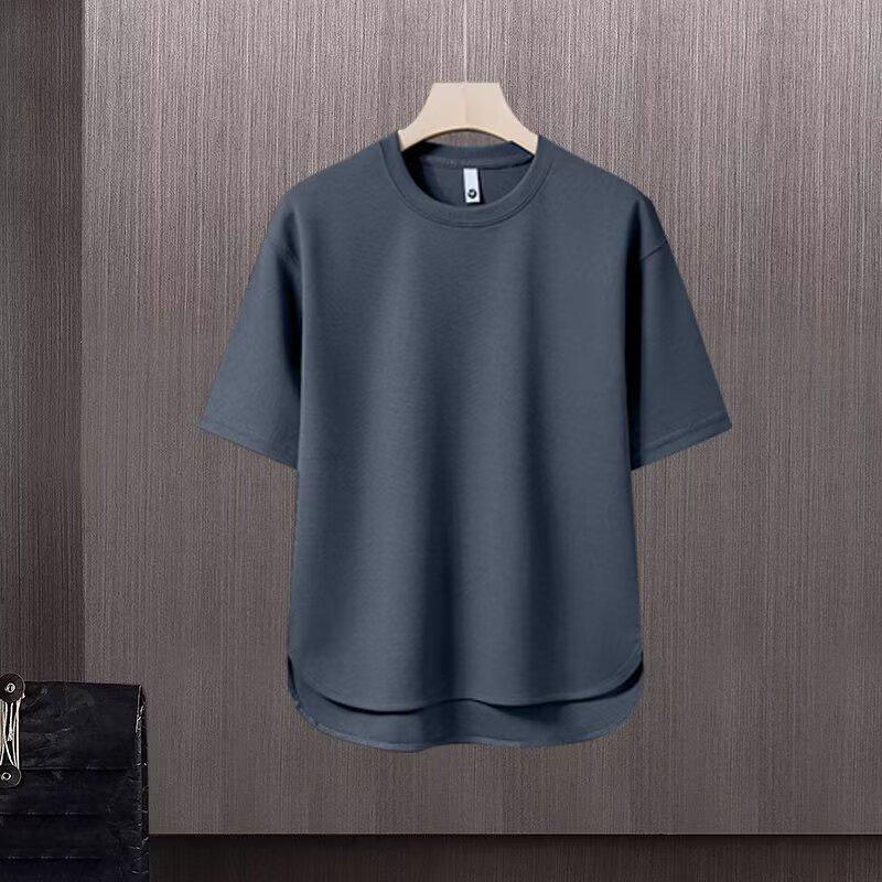 Set da uomo a due pezzi tinta unita tendenza giapponese: T-shirt a maniche corte e pantaloni lunghi (Estate 2025)