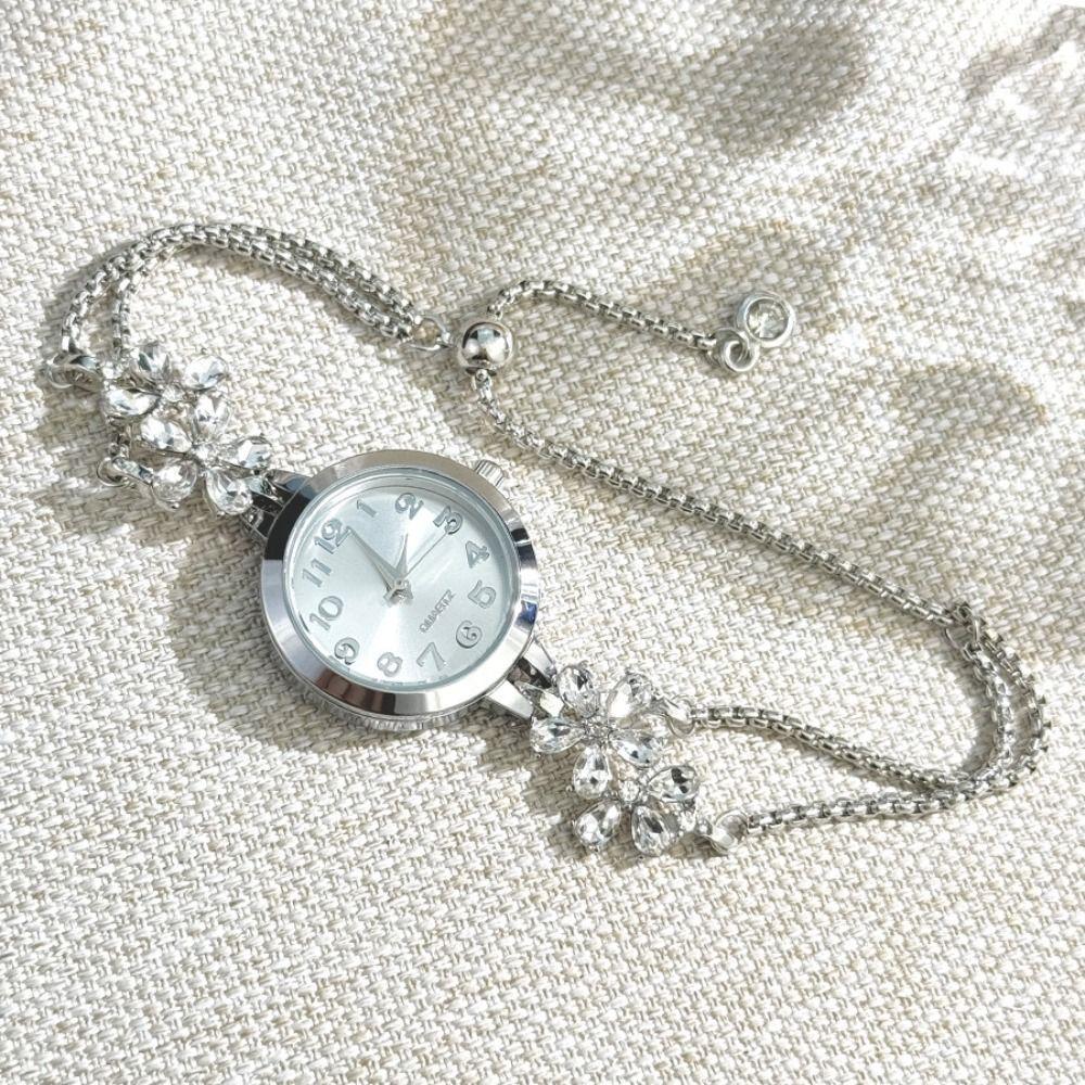 Elegante Damenarmbanduhr Blume Quarz-Armbanduhr Strass-Quarz-Uhr Business-Anlass