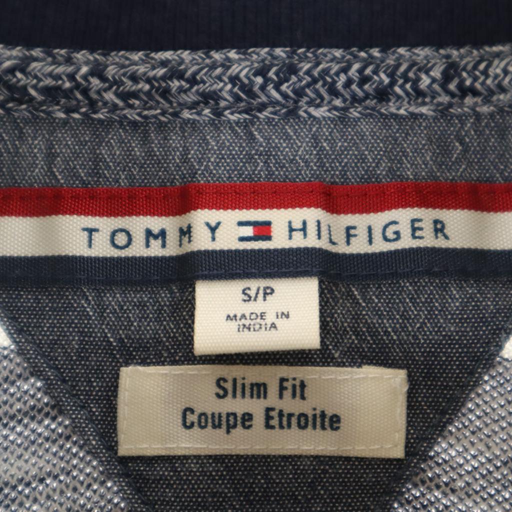 Tommy Hilfiger Bordürenmuster Kurzarm Slim Fit Poloshirt S Marineblau Herren Gebraucht