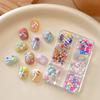6 Grid Colorful Love Rose Resin Nail Art Charms Nail Bow Flakes Sequins Decoration Manicure Accessories Nail Salon Supply Diy