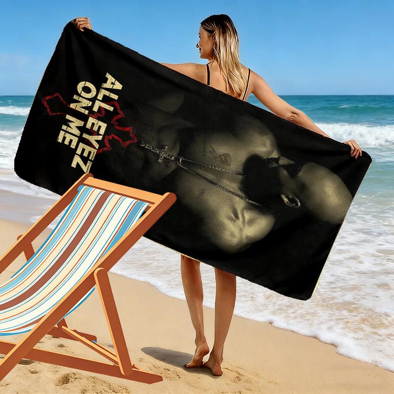 Faith Reflection: 2Pac's Spiritual Journey Beach Towel Outdoor Camping Beach Quick-drying Swim Towel Swim Absorbent Bath Towel Comfort Printing