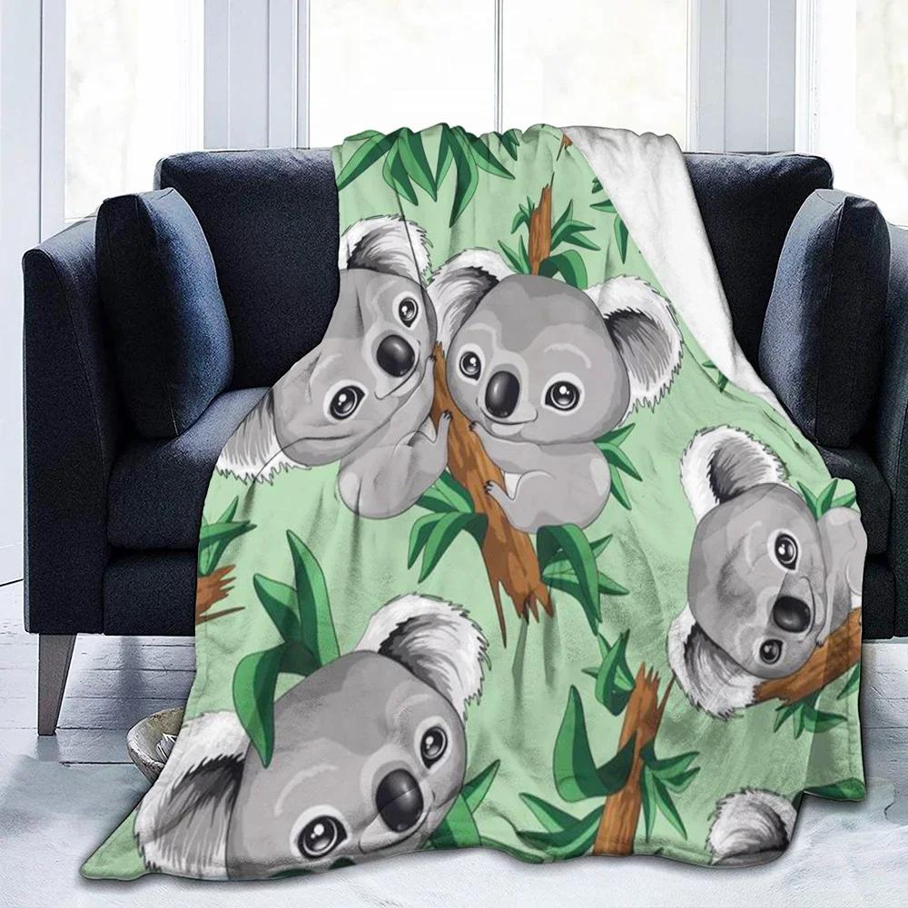 Śliczny Koala różowe serce motyw flanelowy kocyk dla dzieci mężczyźni kobiety miękkie ciepłe koce i narzuty na kanapę podróż Camping