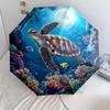 Sea Turtle  Pattern, Automatic Folding Umbrella, Portable and Foldable Design, 8 Ribs, a Christmas or Birthday Gift.