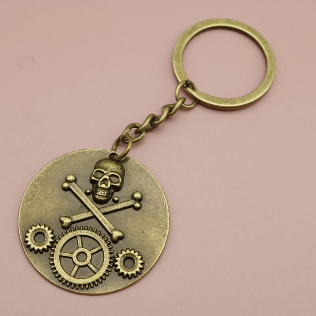Hot Selling Jewelry, Minimalist Skull Gear Keychain Pendant