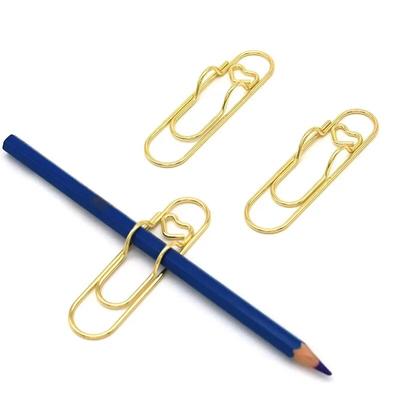 10 Pcs Heart-shaped Metal Pen Clips Multi Function Pen Clip Holder Bookmarks For Notebooks Paper Clips Stationery Tool