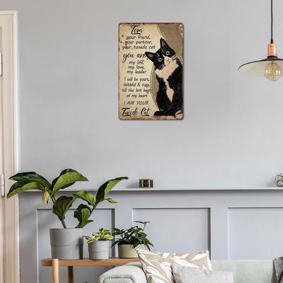 Blechmalerei Katze Emotionale Dekoration Haustier Schwurplatte Design Plakette Poster für Club Pub Geschäft