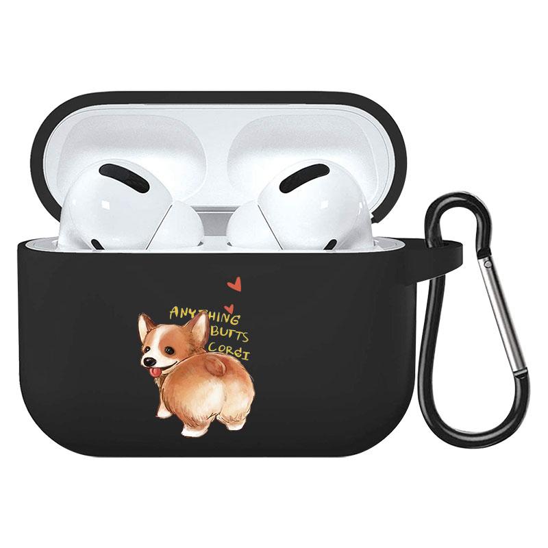 קריקטורה חמוד חיות מחמד כלב חתול בעל חיים ינשוף צמח פרחי אפל עבור אפל AirPods 2 3 כיסויי אוזניות חסינות זעזועים שחורות AirPods Pro Funds Cover