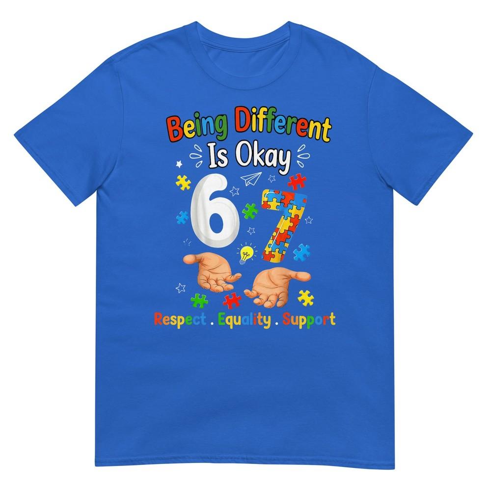 Six Seven Autism Awareness 67 Unisex Unisex Kids Boys Autism TShirt