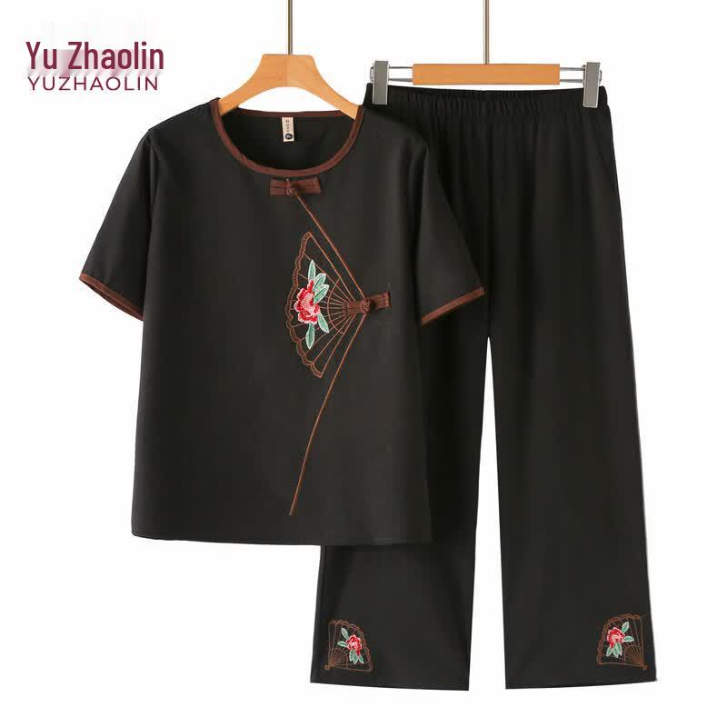YUZHAOLIN Women's Embroidered Summer Two-Piece Set