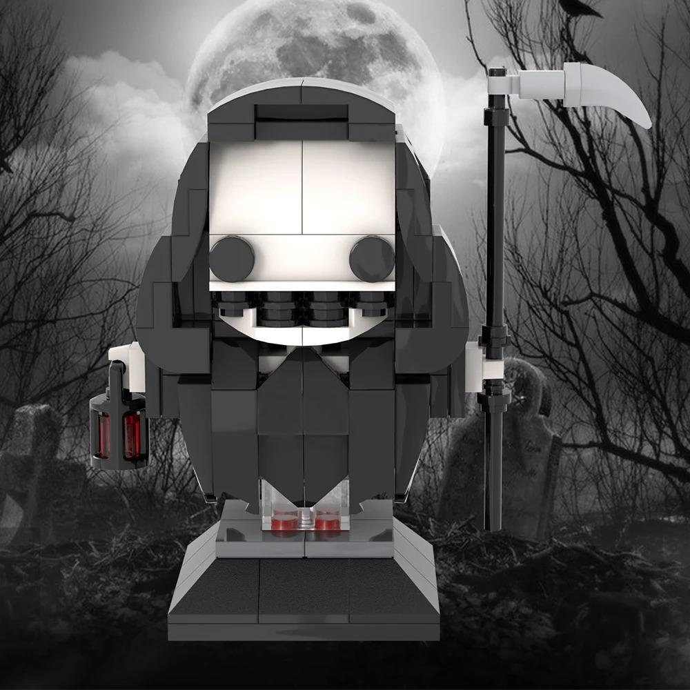 MOOXI Verschiedene Horrorfilme Sadako Tod Billy BrickHeadzed Erwachsene Bausteine Set MOC Ziegelmodellbausatz Spielzeug Kind Junge Mädchen Geschenk