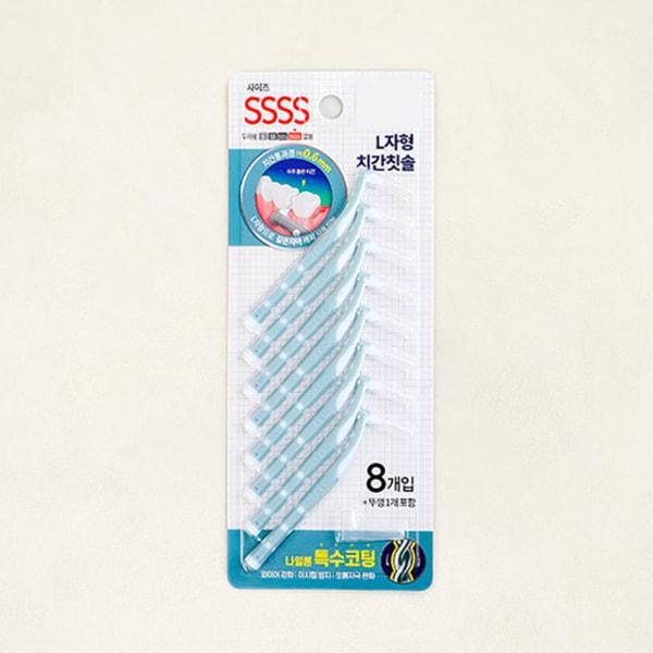 L-förmige zweifarbige Interdentalbürste Ssss 8P