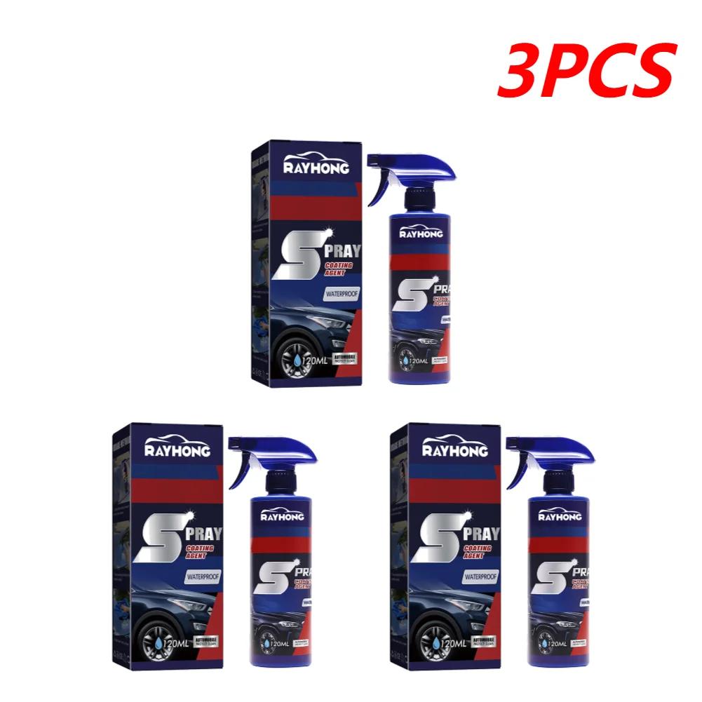 Cera Lucida Spray per Auto 3 in 1 Alta Protezione 120ml Rivestimento Vernice Automobilistica Elimina Macchie di Sporco Lucido Idrorepellente Detergente per Vernice