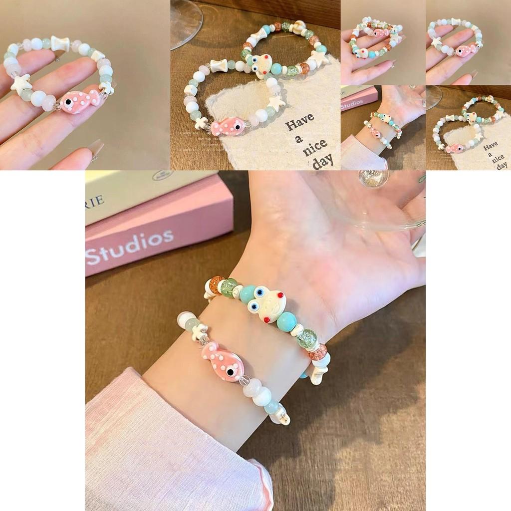 Delightful Geometric Ceramic Fish Bracelet Trendy Summer Accessory For Trips And Gifts