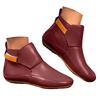Women's Short Shoes Fashion Casual Flat Solid Color Leather Outerwear Ankle Boots Flat Boots for Women Toe