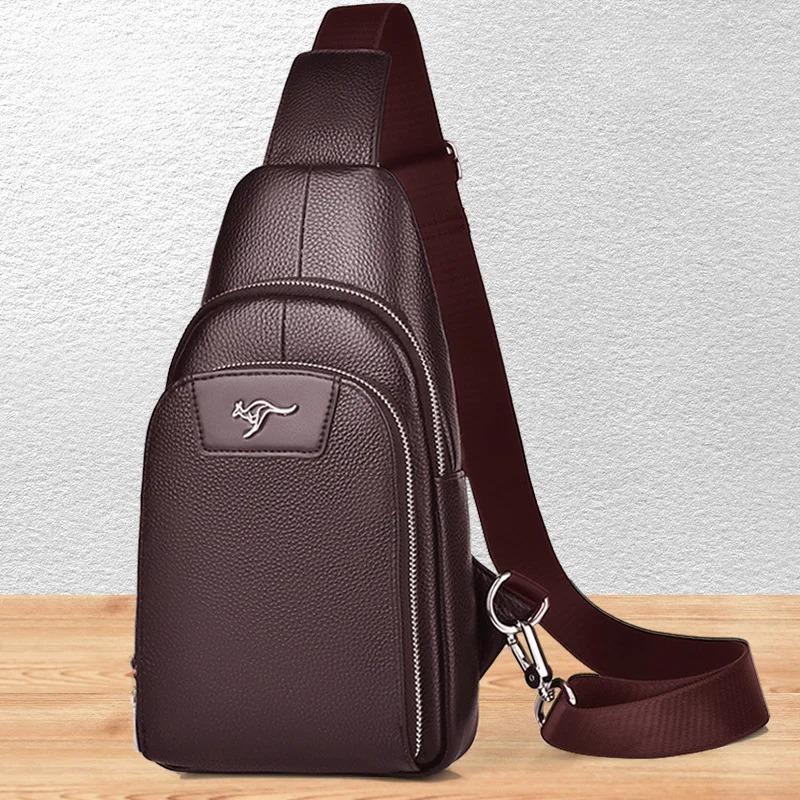 

Мужская нагрудная сумка, сумка через плечо, нагрудная сумка через плечо, портативная сумка для выхода, одноплечевая сумка, износостойкая 18x31x7cm коричневый