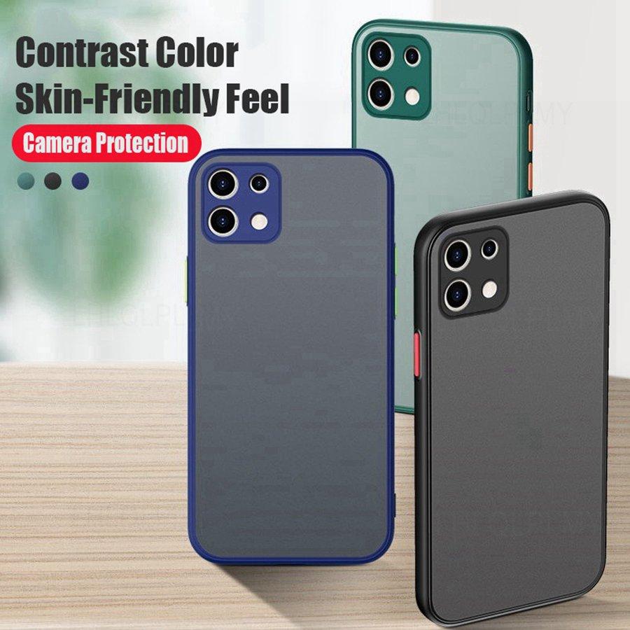 Luxus stoßfeste matte Hülle für Huawei Honor Samsung Galaxy A02S A03S Xiaomi Redmi Note 9S 10S 11S Poco Apple iPhone 6S Rüstung Bumper Silikonhülle