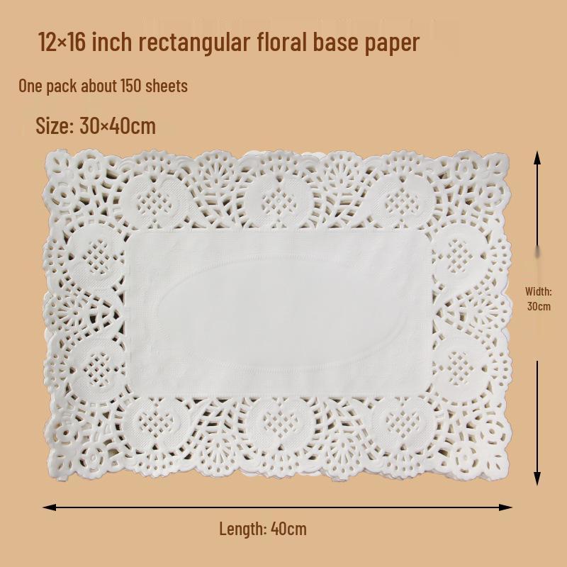 Rectangular Lace Paper Mat: Oil-Absorbing Paper for Kitchen, Baking, and Snacks