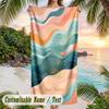 Ocean Otter Friends Theme Quick Dry Beach Towel Custom Name Text Print Large Sand Resistant Towel Beach Vacation