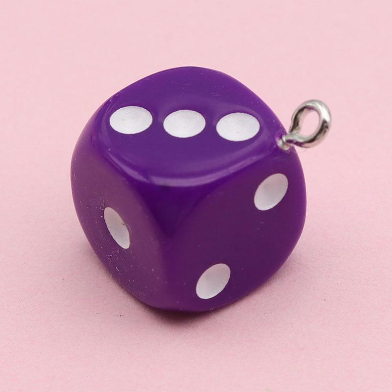 14mm Colorful Acrylic Dice Shaker Pendant Charm for DIY Jewelry