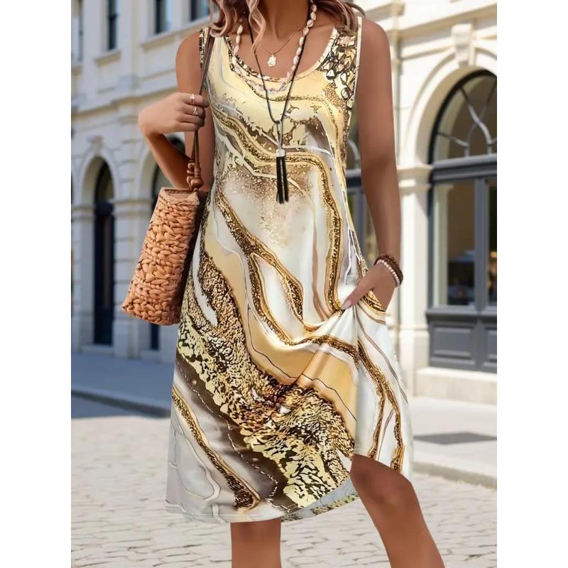 

3D Print Summer Casual Wear Women s Dress S