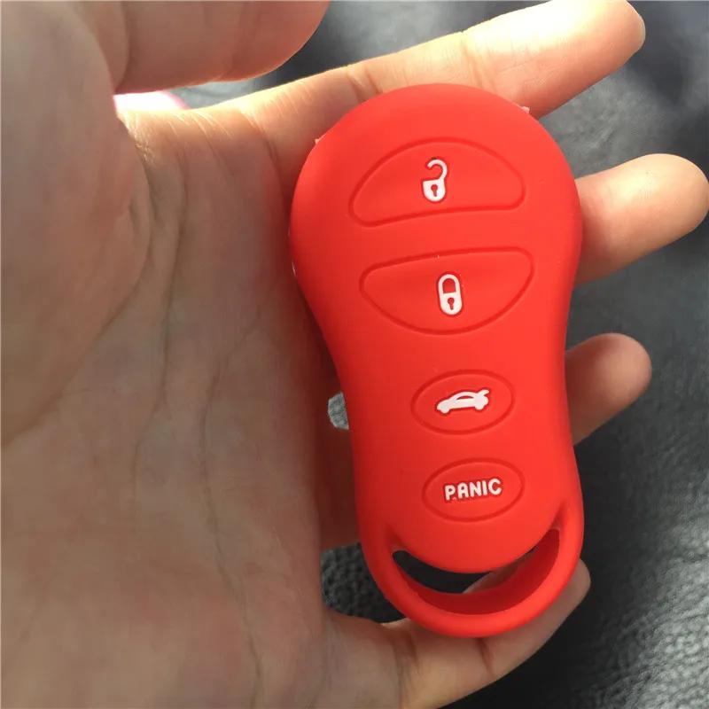ZAD silicone car key case cover protector holder shell set for Chrysler Sebring for Jeep Liberty for Dodge 4 buttons key skin