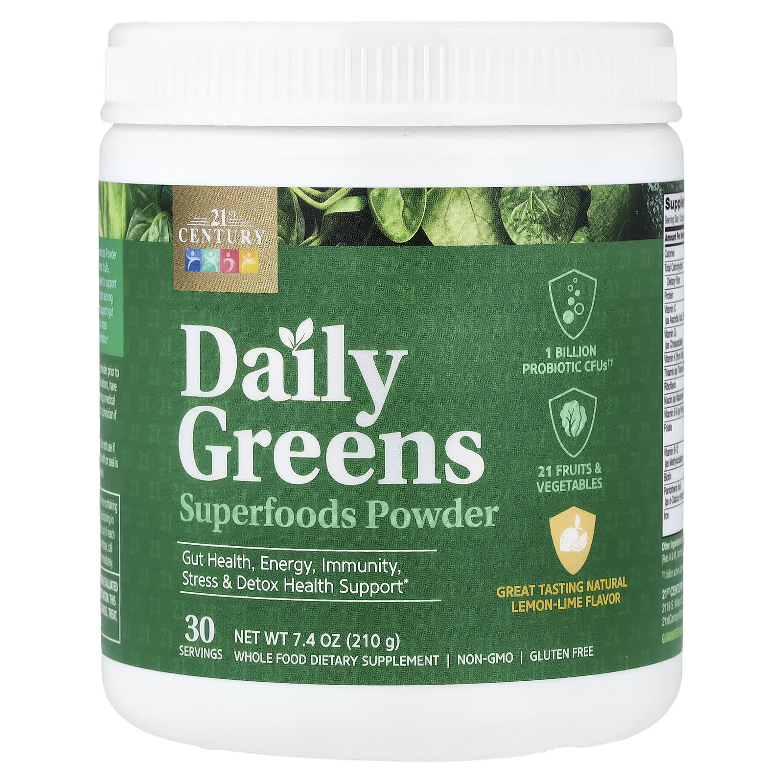 

21st Century, Daily Greens Superfood Powder, Lemon Lime, 7.4 oz (210 g)