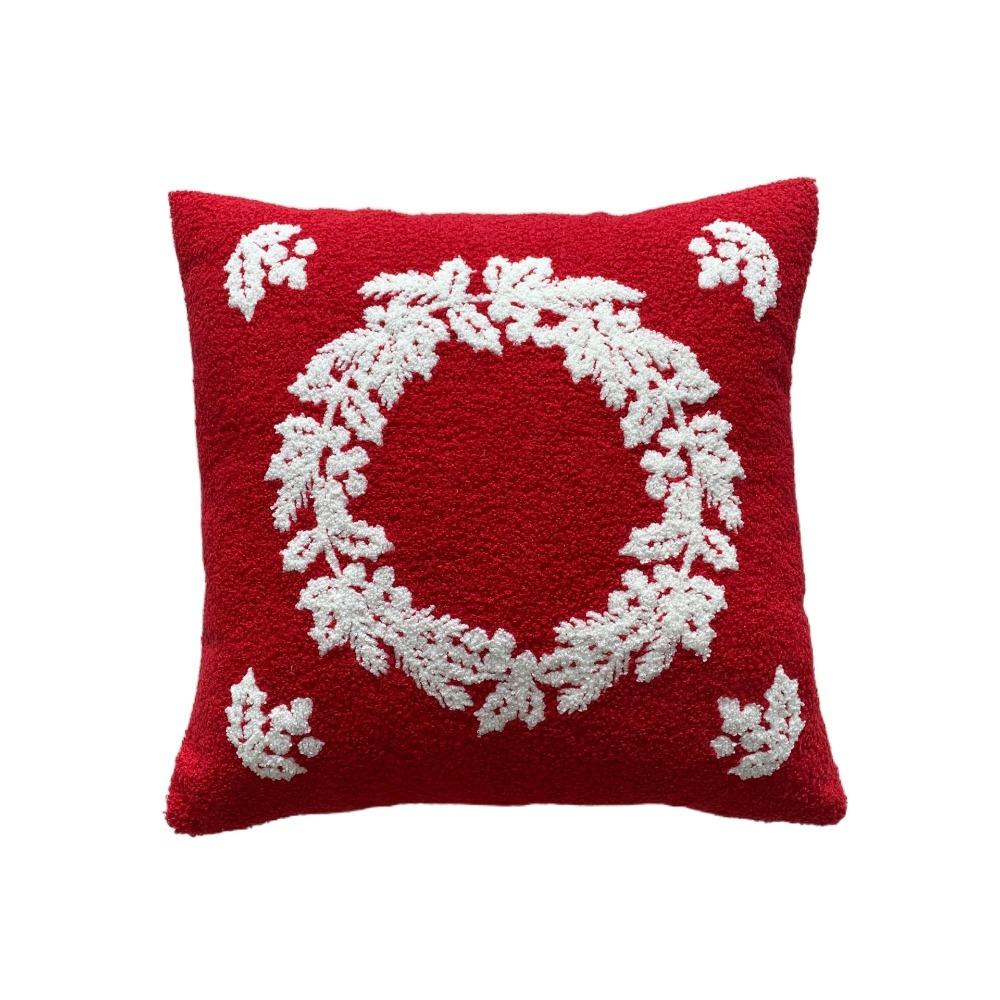 Red Throw Pillowcover INS Style Cushion Cover Soft Christmas Plush Pillowcase  Sofa/Bed