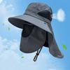 UV Protection Bucket Hat with Neck Flap Lightweight Full Face Mask Sun Guard for Hiking Fishing Camping
