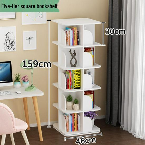 Estantería Giratoria Moderna Sencilla: Estantería Vertical de Pie, Ahorra Espacio, para Oficina o Hogar