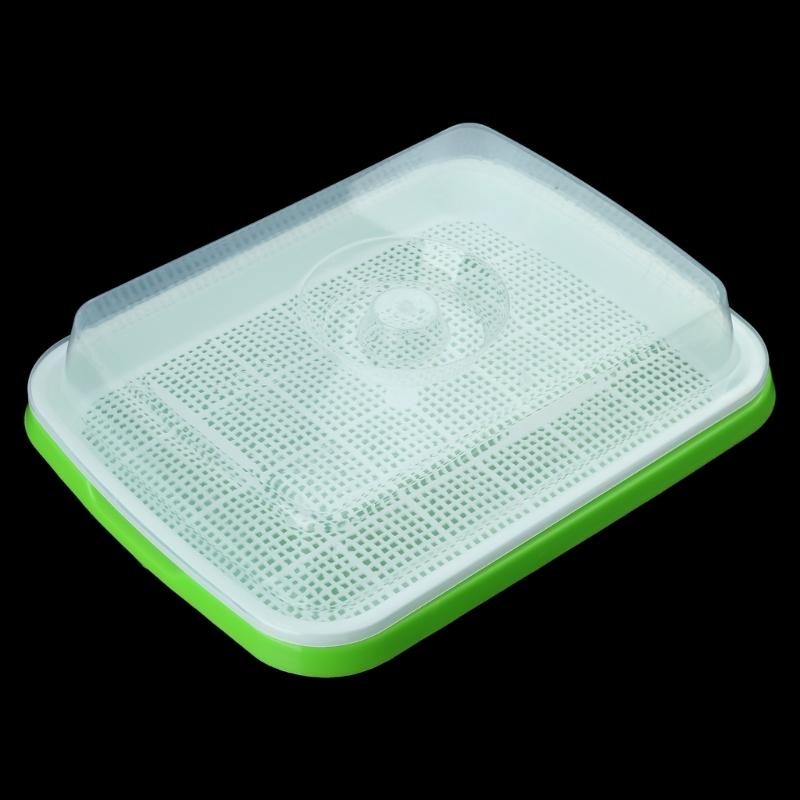 Keimschale mit Deckel Erdlose Bohnenzüchterkultur Hydroponik Anzuchtplatte Garten Keimschale Pflanzwerkzeug