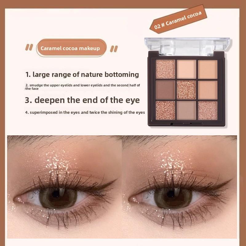 9 Color Matte Shimmer Eyeshadow Palette Multi-Use Contour Highlight Makeup Set