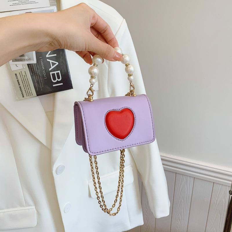 

2025 новая весна и лето милая модная любовь плечевая сумка-мессенджер для мальчиков и девочек, аксессуары для мелочи, маленькая квадратная сумка фиолетовый