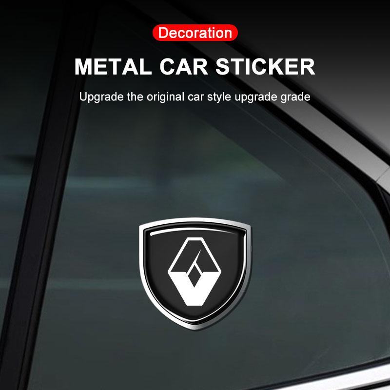 1 stk 3D Metall Auto Dørskjold Emblem Bil Karosseri Merke Klistremerke for Renault Dacia Megane 2 3 Clio 4 Captur Kadjar Fluence