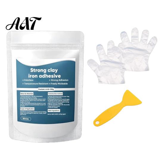 Epoxy Repair Putty 1/3 Sets High Strength Multi-Purpose Clay, Strong Clay Iron Adhesive with Scraper Multi Purpose Hole Filler & Gloves, for 1 Set