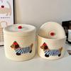 Cotton Rope Storage Basket With Lid Desk Living Room Kids Toys Remote Controllers Stationery Small Items Dog Shape Organizer