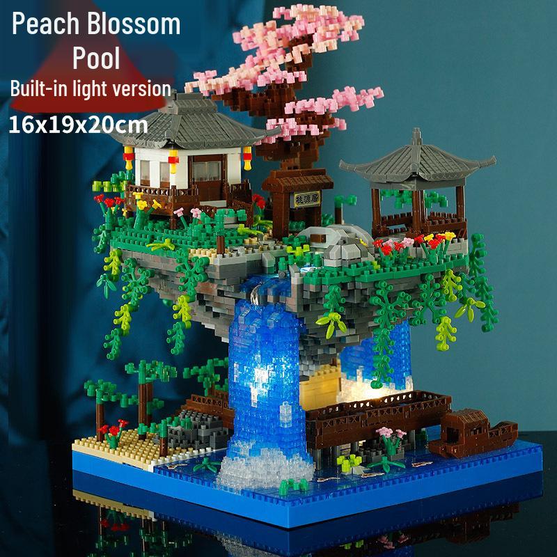 Yigao M2071 Peach Blossom Pond Castle Building Blocks - High Difficulty Toy for Girls